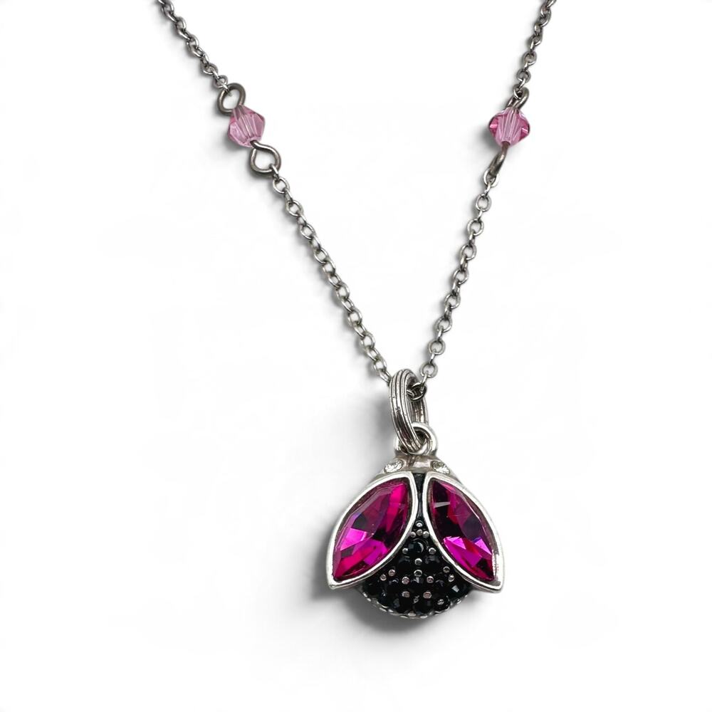 Brighton LuckyBug Reversible Ladybug Crystal Necklace Retired